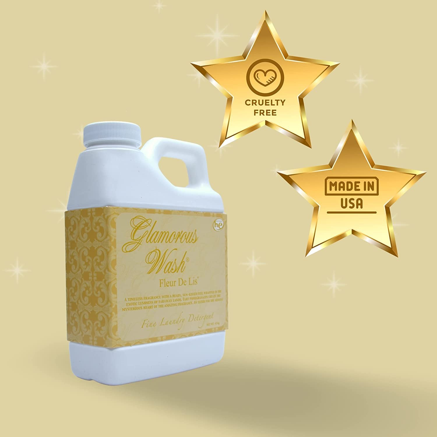 Tyler Candle Company Glamorous Wash Fleur De Lis Fine Laundry Detergent - Liquid Detergent Designed for Clothing - Hand and Machine Washable - 16 Fl Oz / 454 Gram Container