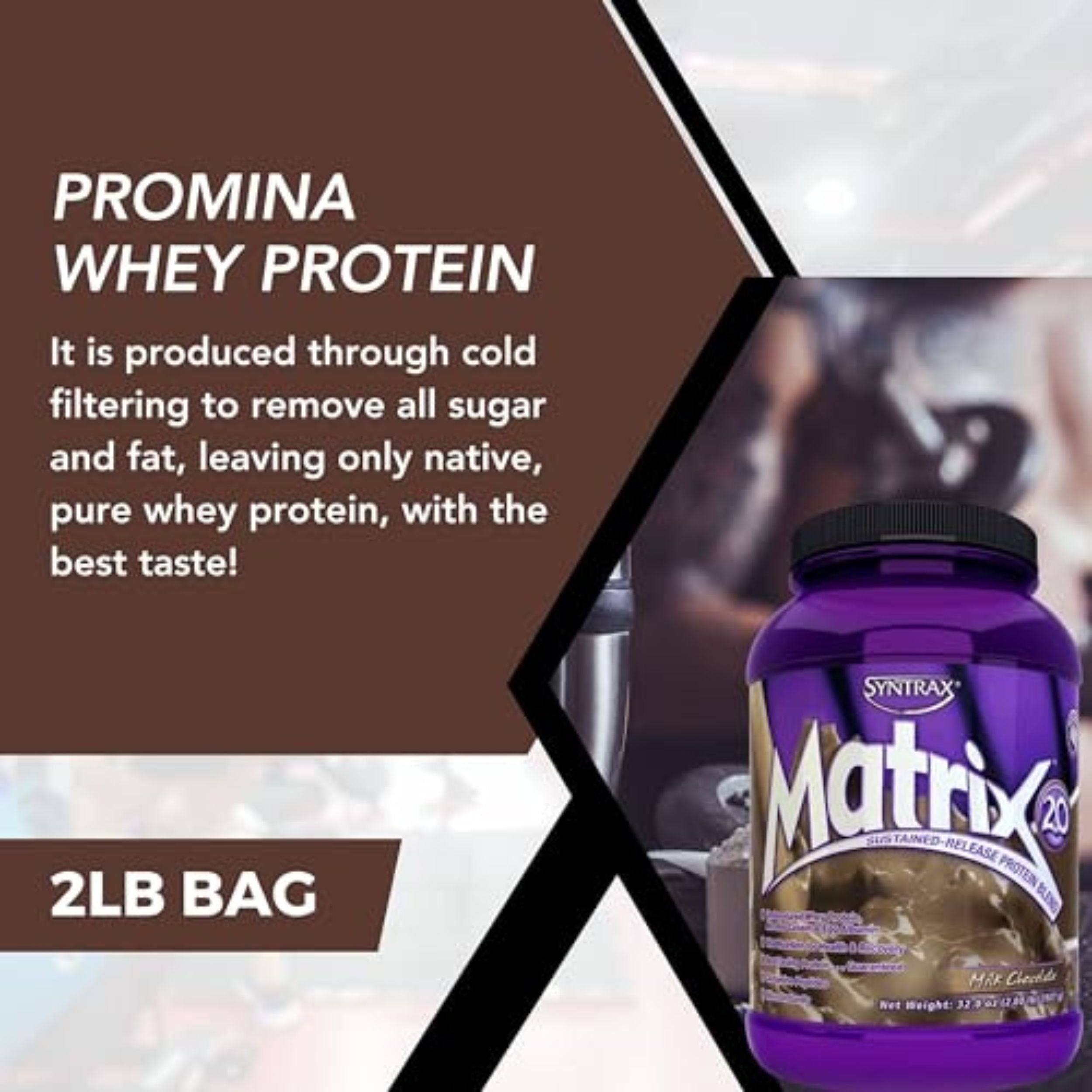Syntrax Matrix Milk Chocolate Whey Casein Blend Protein Powder - Instant Mix High Protein Powder 2lb Kosher and Halal Whey Protein with Worldwide Nutrition Keychain