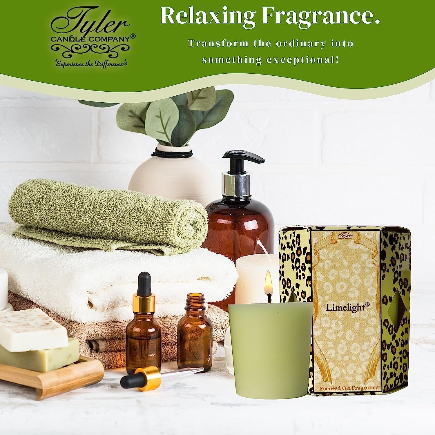 Tyler Candle Company Limelight Votive Candles - Luxury Scented Candle with Essential Oils - 4 Pack of 2 oz Small Candles with 15 Hour Burn Time Each - with Bonus Key Chain