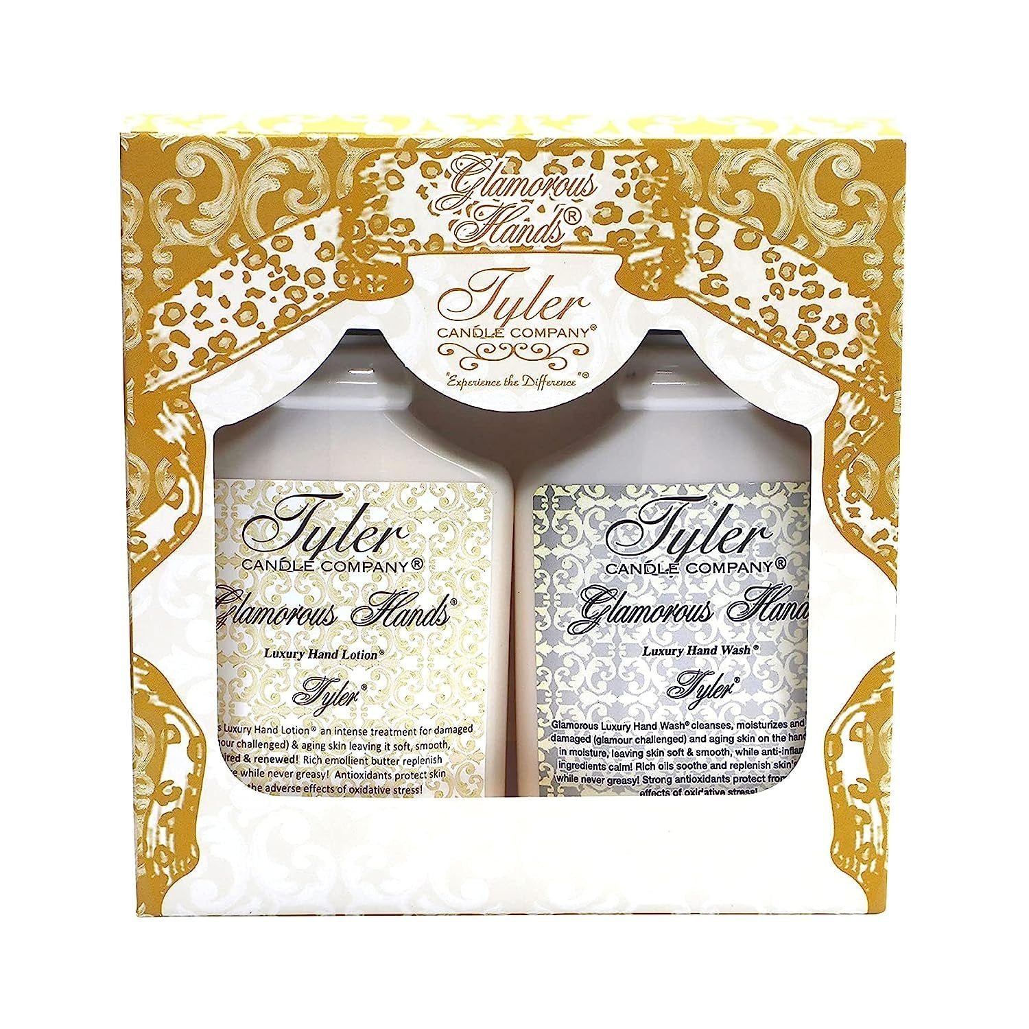 Tyler Candle Company Tyler Scented Glamorous Hand Wash and Hand Lotion Gift Set - Pack of 2 8 Oz Tyler Scented Hand Cream Pump Bottles for Skin Care w/Bonus worldwidenutrition Multi-Purpose Key Chain