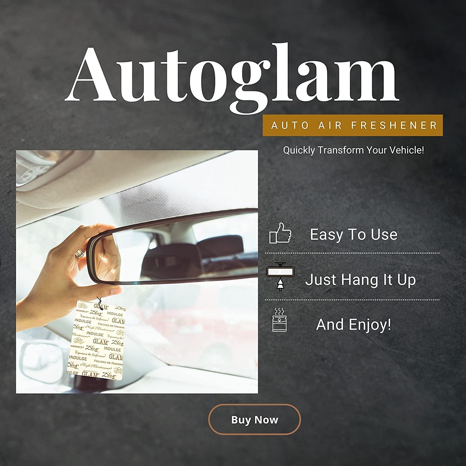 Tyler Candle Company AutoGlam Car Air Fresheners - French Market Scent Car Fresheners | Best Car Odor Eliminator and Air Refresher | Hanging Car Accessories for a Luxurious Smell - Pack of 6