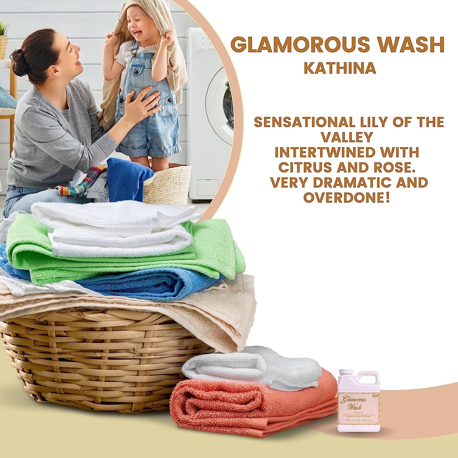 Tyler Candle Company Glamorous Wash Kathina Scent Fine Laundry Liquid Detergent - Liquid Laundry Detergent for Clothing - Hand and Machine Washable - 32 oz, 907-grams Container with Bonus Key Chain