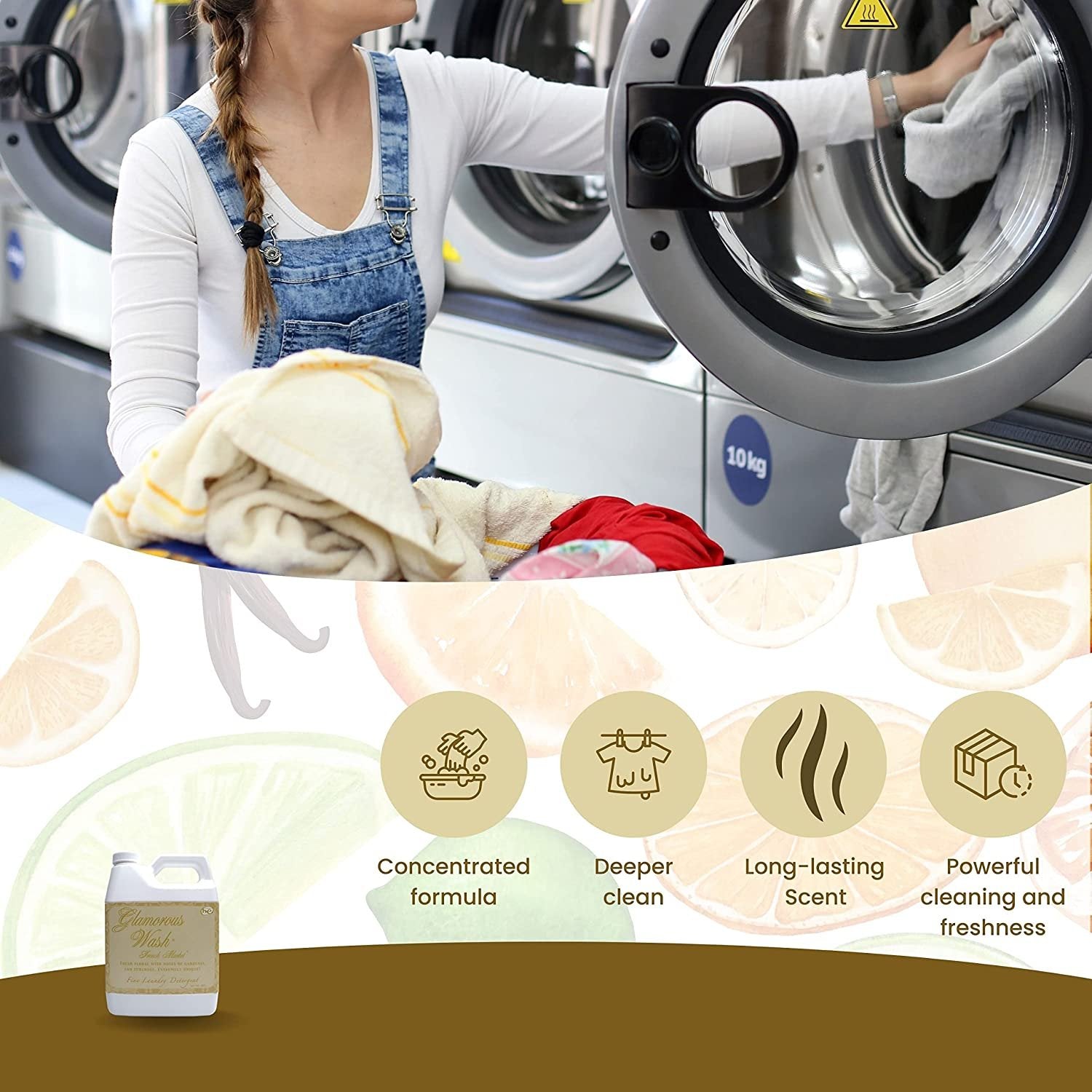 Tyler Candle Company Glamorous Wash French Market Scent Fine Laundry Liquid Detergent - Liquid Laundry Detergent for Clothing - Hand and Machine Washable - 32 oz, 907-grams Container w Bonus Key Chain