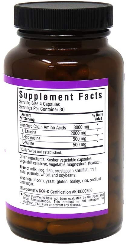 Bluebonnet BCAAS Vitamin Capsules, 120 Count