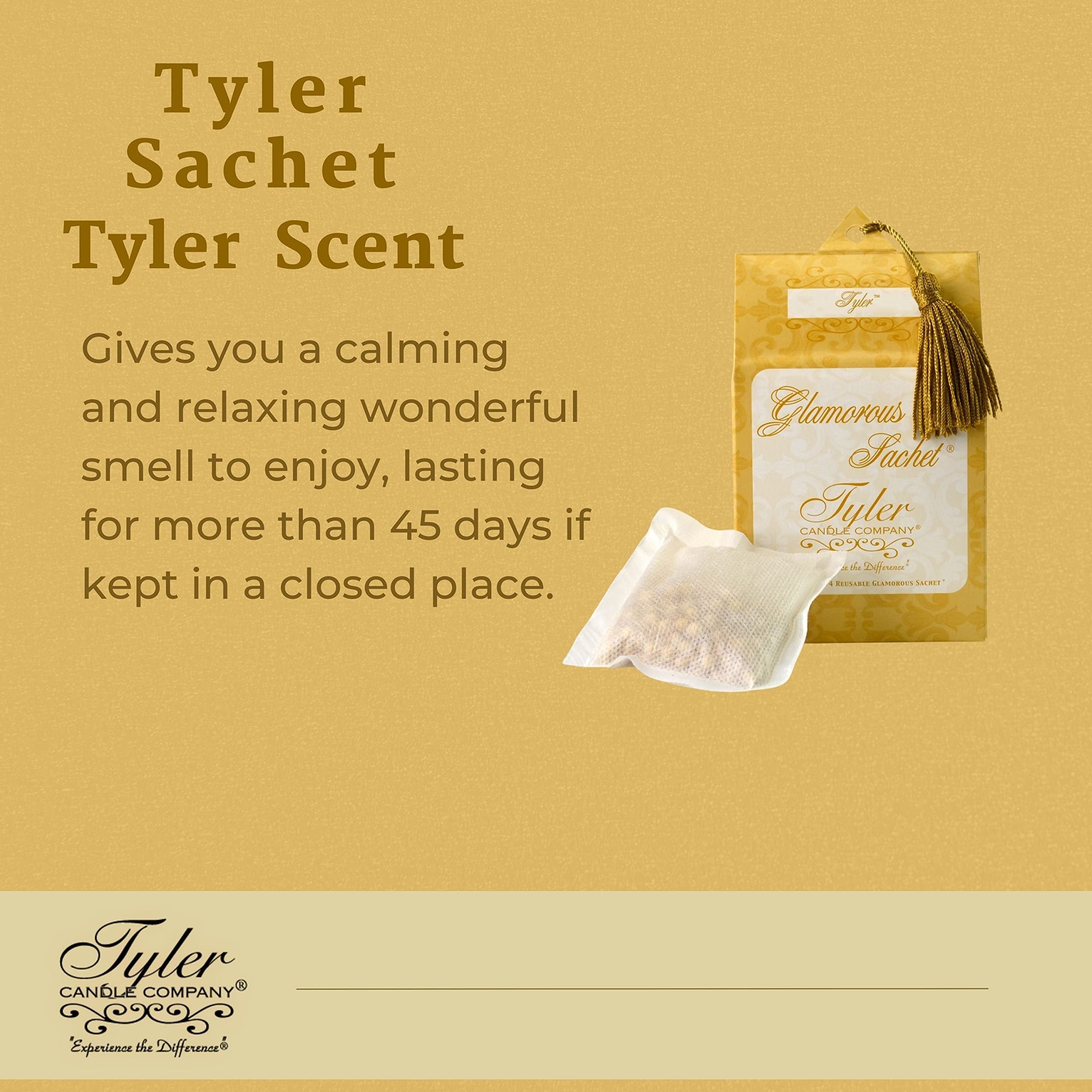 Tyler Candle Company Tyler Scent Dryer Sheet Sachets - Glamorous Reusable Dryer Sheets - Sachets for Drawers and Closets - 1 Pack, 4 Sachets, Dryer, Home, or Personal Sachet, with Bonus Key Chain