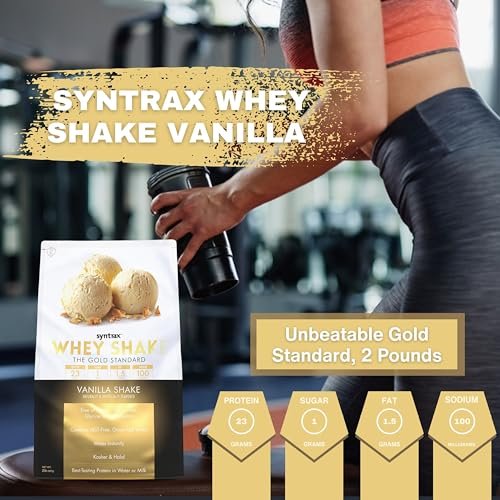 Syntrax Bundle, 2 Items Whey Shake Vanilla Shake, Native Grass-Fed Wholesome Denatured Whey Protein Concentrate with Glutamine Peptides 2 Pounds with Worldwide Nutrition Keychain