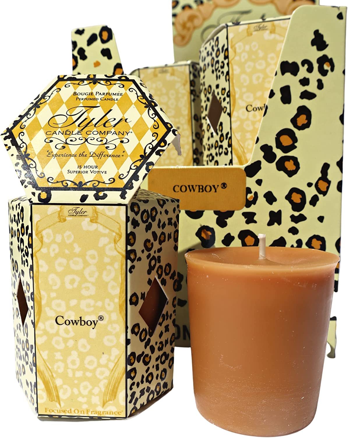 Tyler Candle Company, Cowboy Superior Votive Candles, Ultimate Aromatherapy Experience, Luxury Scented Candle with Essential Oils, Case of 16 Tyler Small Candles, 2 oz and 15 Hr Burn Time Each