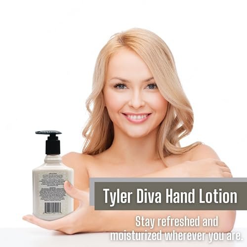 Tyler Diva Hand Lotion - Scented and Small Hand Lotion For Dry Hands with Moisture-Boosting Skin - 8 Oz Travel Size Luxury Hand Lotion with Multi-Purpose Key Chain