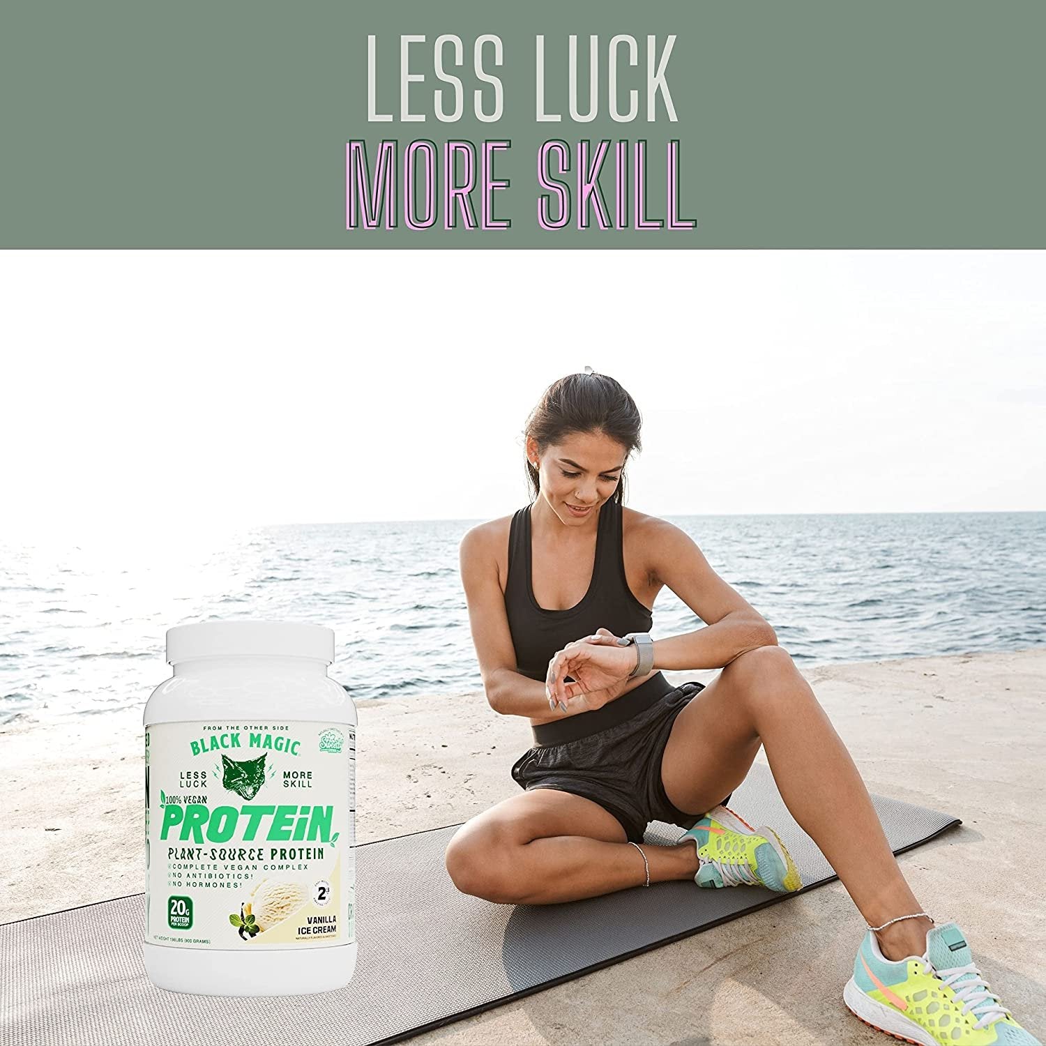 Black Magic Multi-Source Protein - Whey, Egg, and Casein Complex with Enzymes & MCT Powder - Pre Workout and Post Workout - Honey Grahms Protein Powder - 24g Protein - 2 LB with Bonus Key Chain