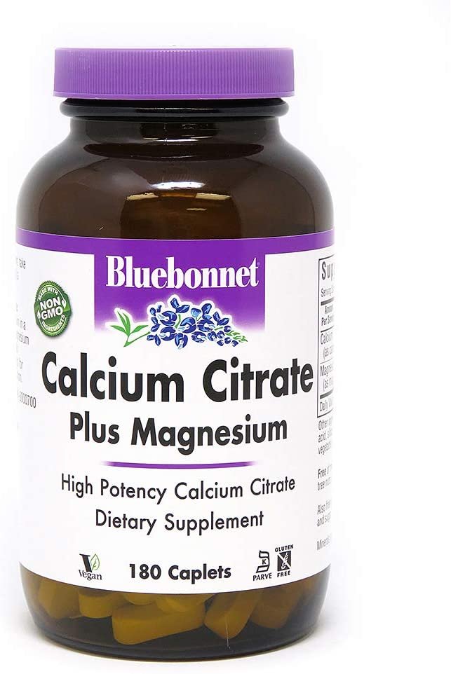 BlueBonnet Calcium Plus Magnesium Caplets, 180 Count