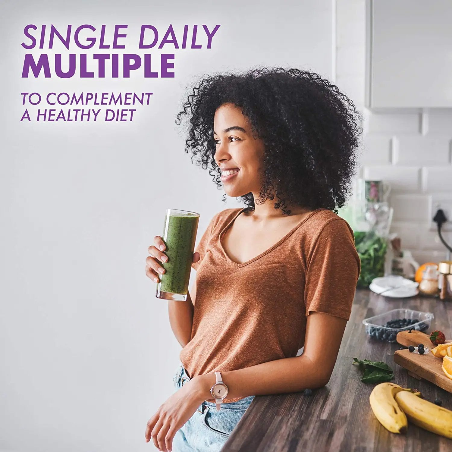 Bluebonnet Nutrition Multi One (Iron Free) Vegetable Capsules, Complete Full Spectrum Multiple, B Vitamins, General Health, Gluten & Milk Free, Kosher, 3 Month Supply, White, 90 Count