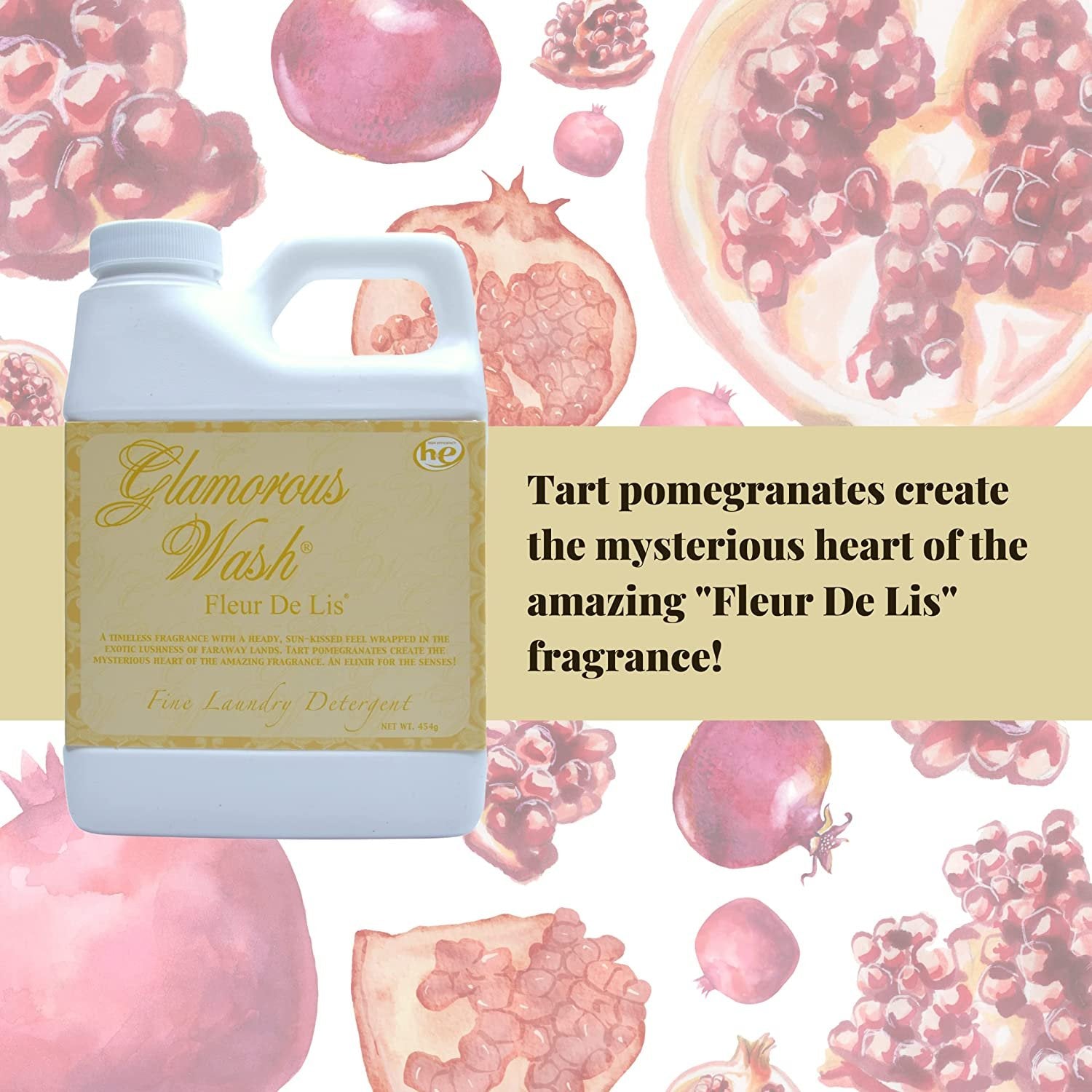 Tyler Candle Company Glamorous Wash Fleur De Lis Fine Laundry Detergent - Liquid Detergent Designed for Clothing - Hand and Machine Washable - 16 Fl Oz / 454 Gram Container