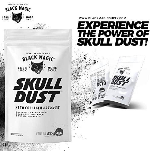 Black Magic Supply Skull Dust Keto Collagen Coffee Creamer - 20 Servings - Vanilla Mocha - 440g