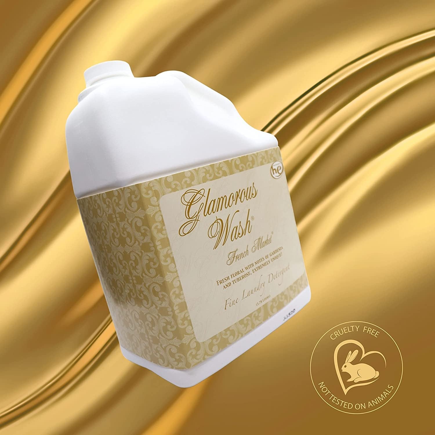 Tyler Candle Company Glamorous Wash French Market Scent Fine Laundry Liquid Detergent - Liquid Laundry Detergent Designed for Clothing - Hand and Machine Washable - 3.78L (1Gal) Container