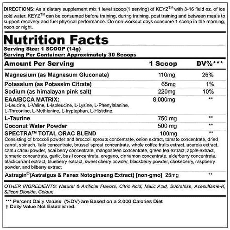 Black Magic Supply Keyz Muscle Recovery Gains - Amino Acid Matrix Powder - Berry Topic - 420g