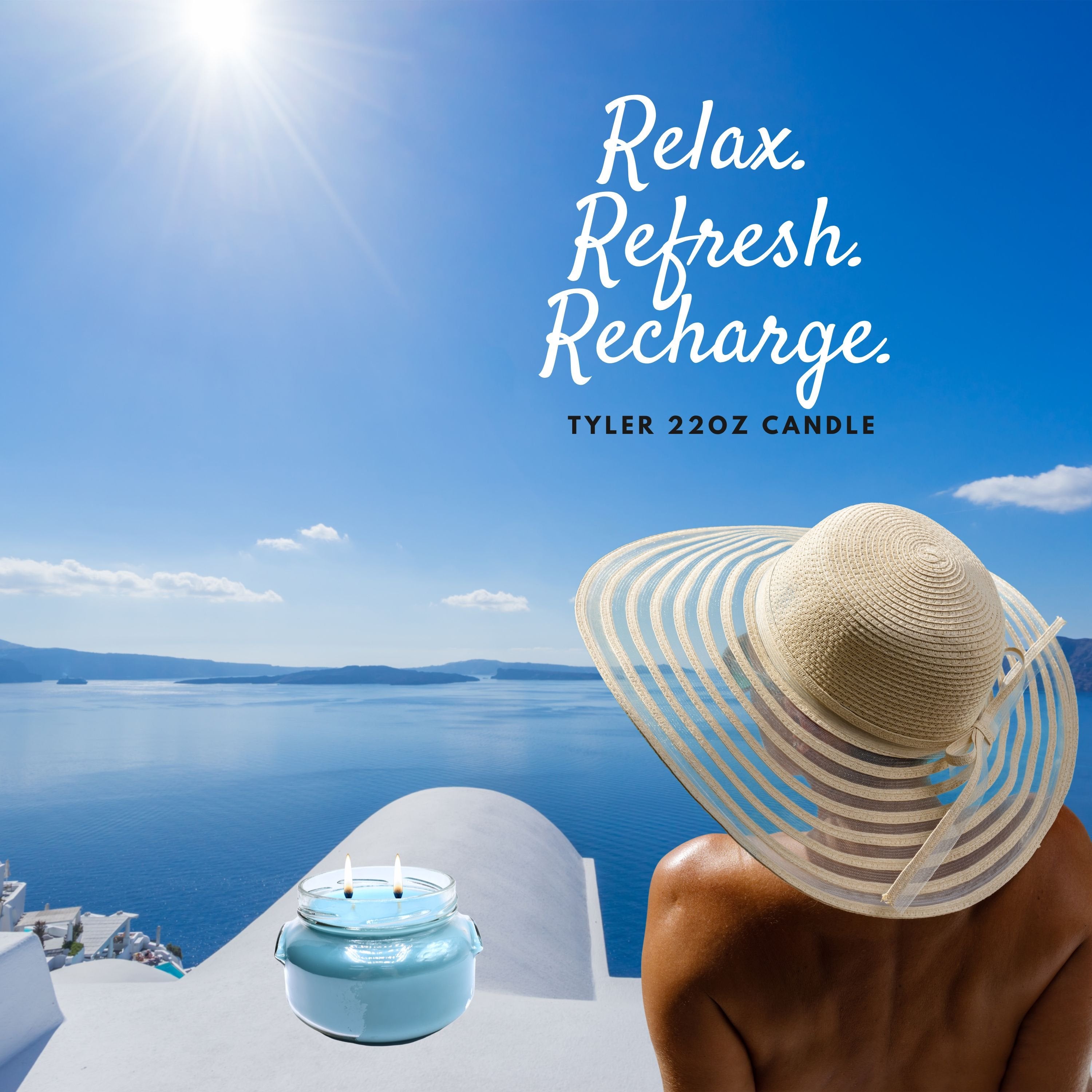 Tyler Candle Company, Resort Jar Candle, Scented Candles Gifts for Women, Ultimate Aromatherapy Experience, Luxurious Candles with Essential Oils, Long-Lasting Burn, Large Candle 22oz