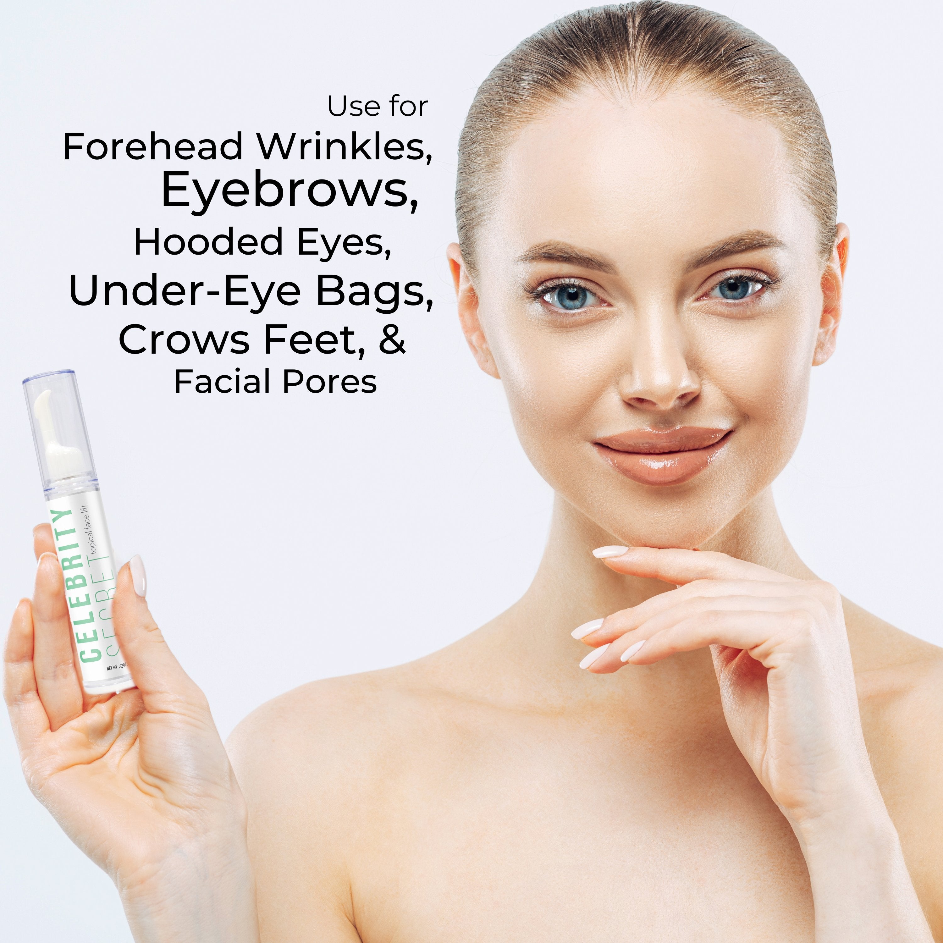 Worldwide Nutrition Celebrity Secret Instant Face Lift - Temporary Wrinkle Remover, Skin Tightener, Wrinkle Filler, Line Eraser - Hydrating Anti Aging Face Cream for Younger, Glowing Complexion -10 ml