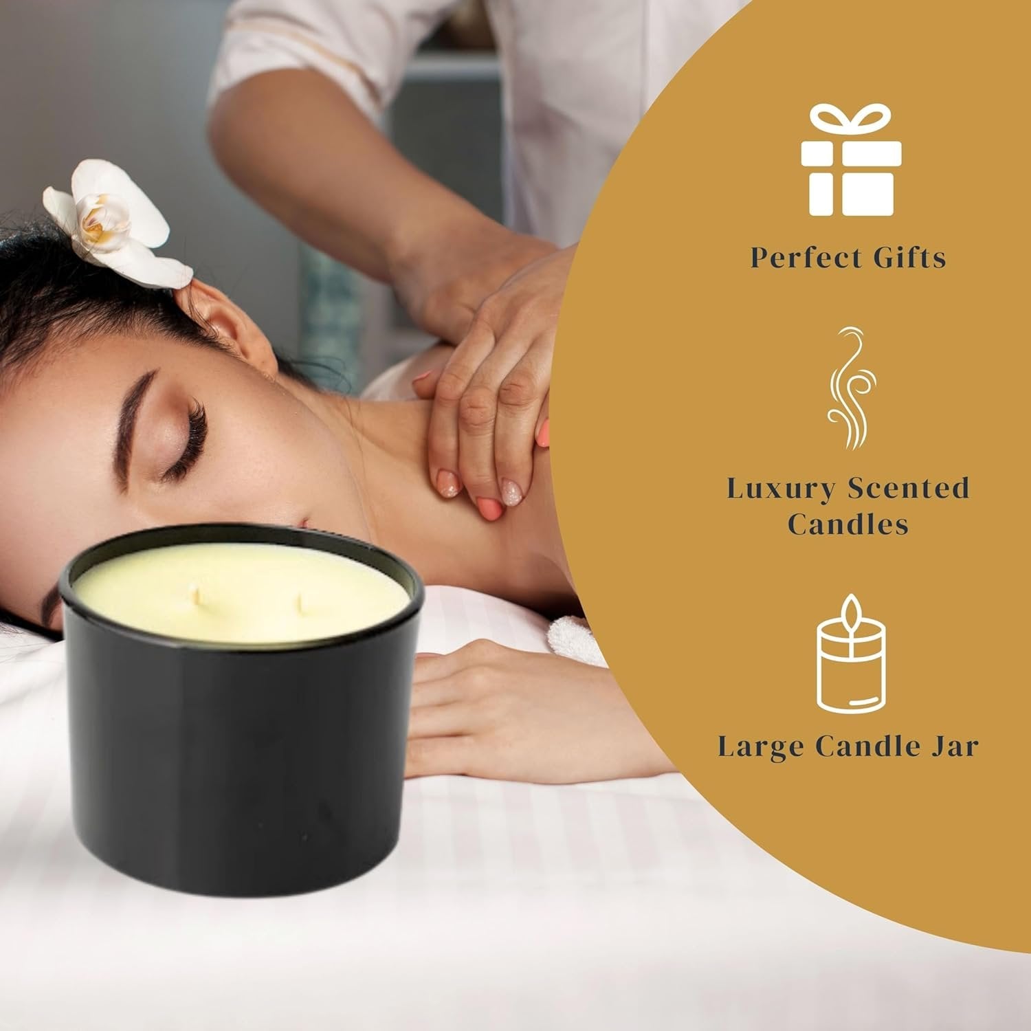 Worldwide Nutrition Bundle: Tyler Candle Company High Maintenance Glossy Black Stature Candle - Home Fragrance Scented Candle - 16 Oz, 2 Wick Candle Stature Model Home Decor and Keychain