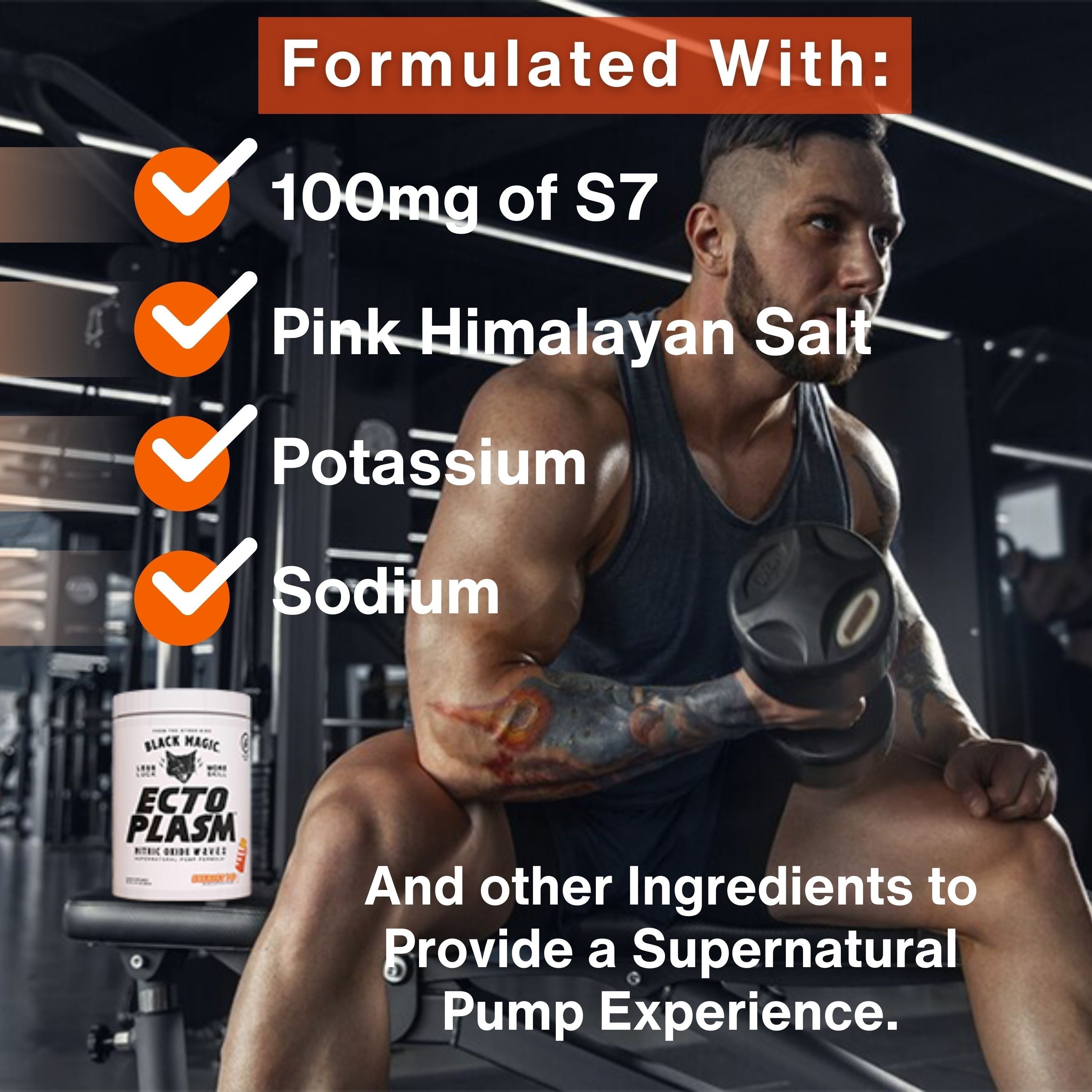 Black Magic Supply Ecto Plasm Nitric Oxide Waves - Non-Stim Pump Pre-Workout - Sherbet Pop, 400g