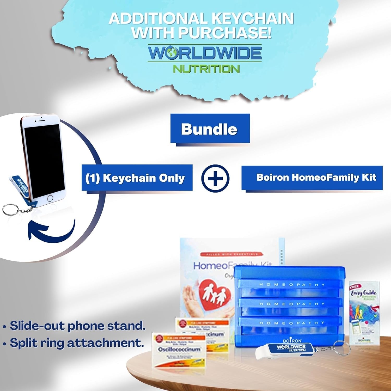 Boiron HomeoFamily Comprehensive Homeopathic Family Kit with The Essentials and a Multi-Purpose Keychain