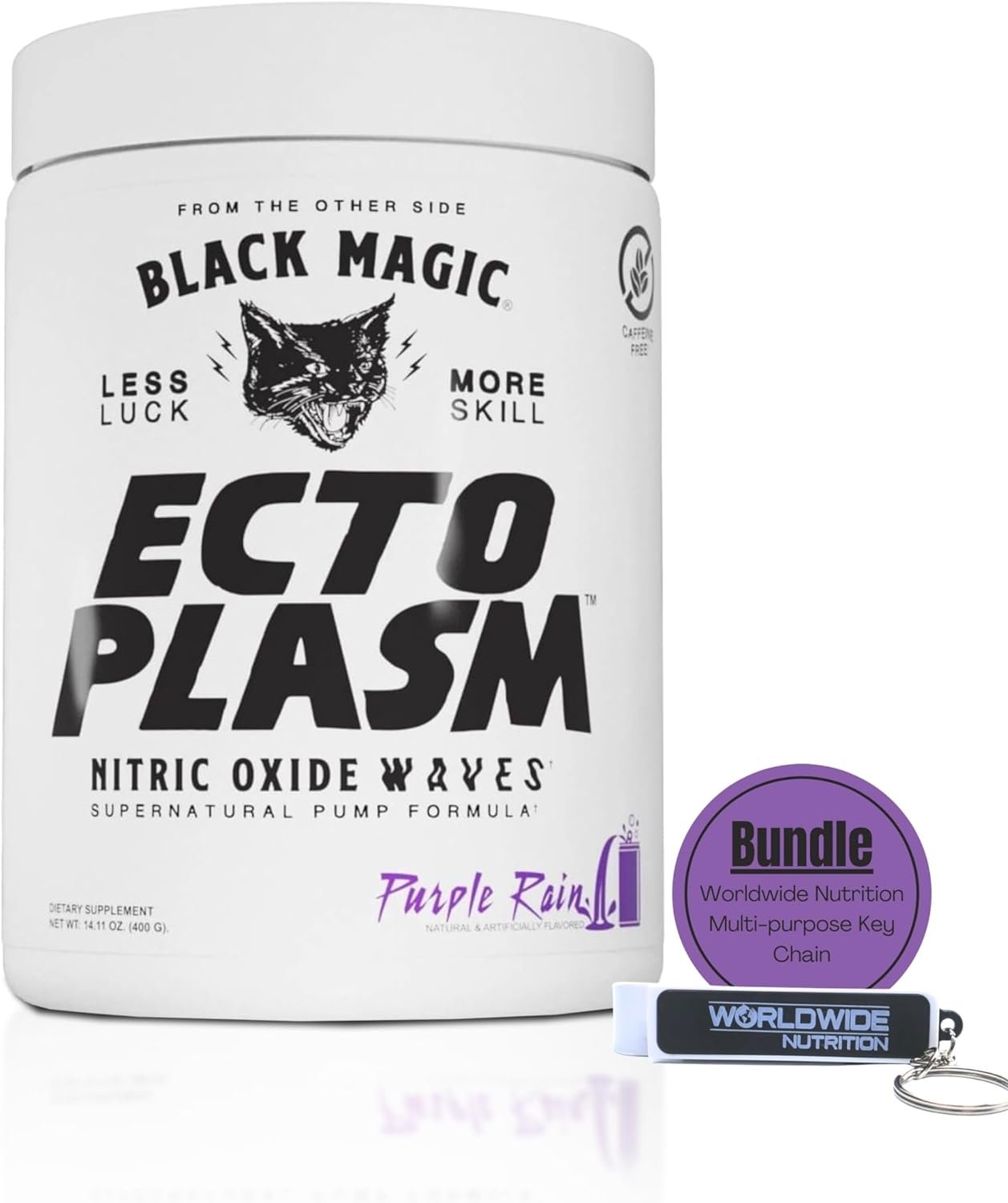 Black Magic Supply Ecto Plasm Nitric Oxide Waves -Supernatural Pump Formula - Non-Stim Pump Pre-Workout - 400g - with Multi-Purpose Key Chain