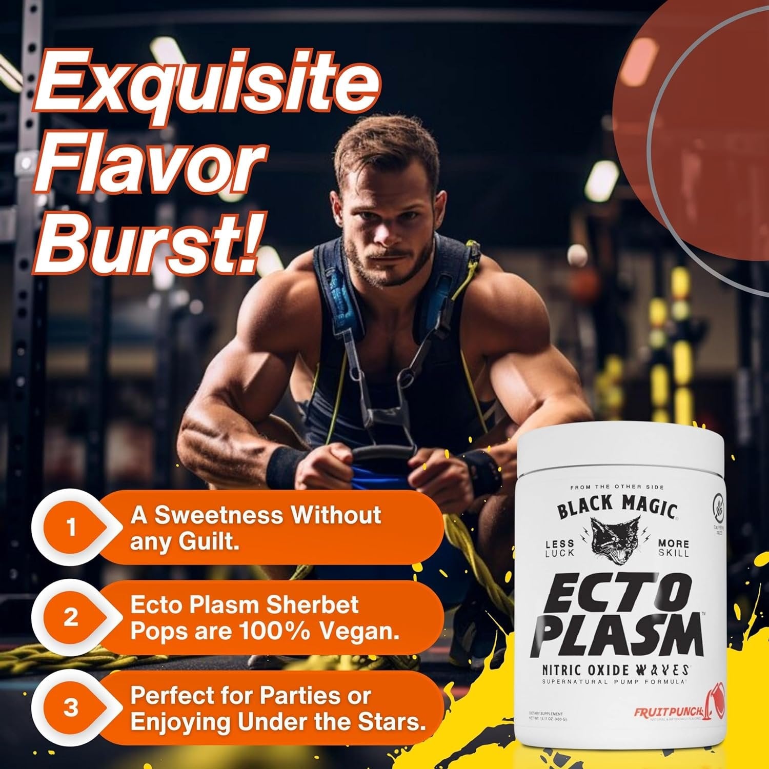 Black Magic Supply Ecto Plasm Nitric Oxide Waves -Supernatural Pump Formula - Non-Stim Pump Pre-Workout - 400g - with Multi-Purpose Key Chain