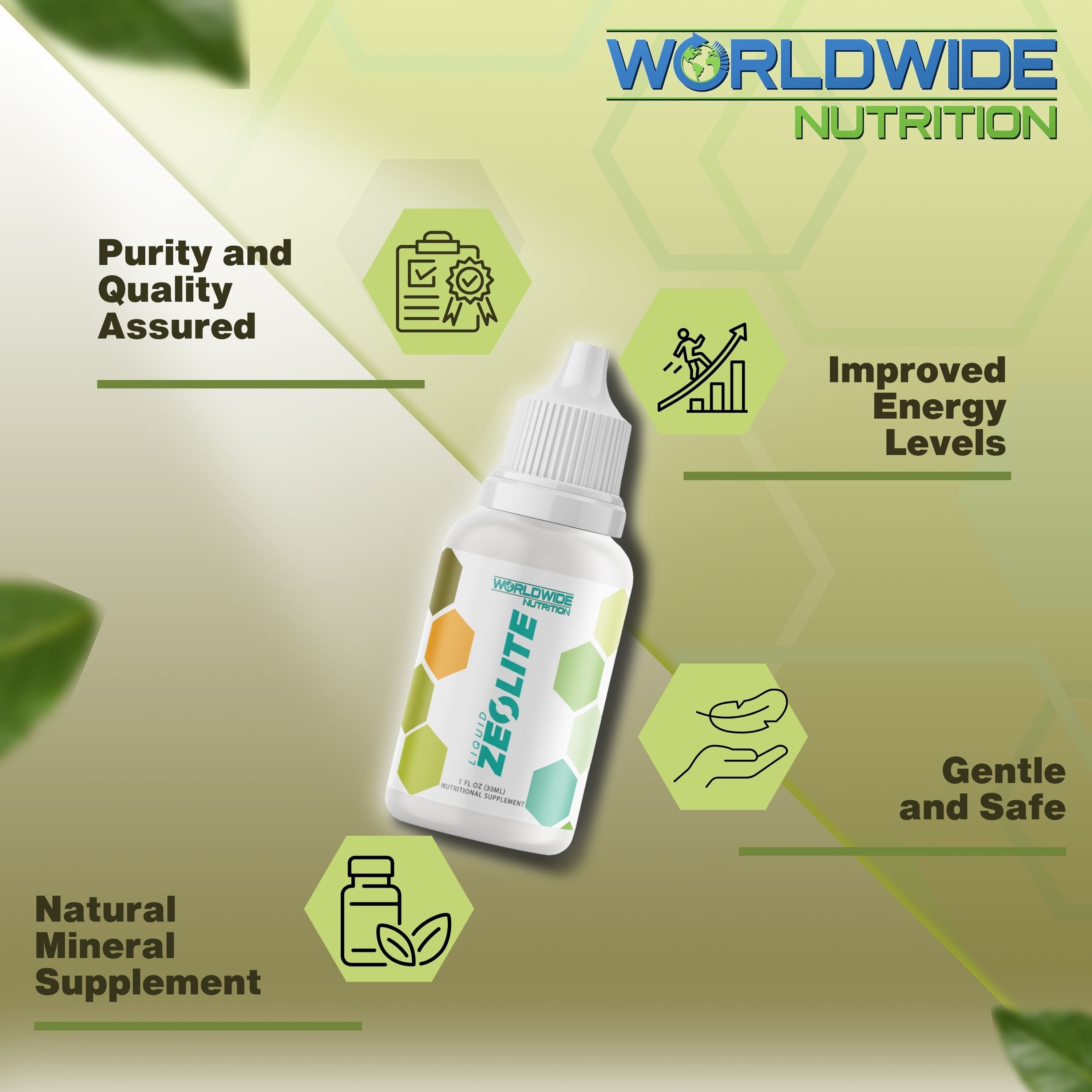 Worldwide Nutrition Liquid Zeolite Drops - Detox and Cleanse Your Immune System - 1 fl oz
