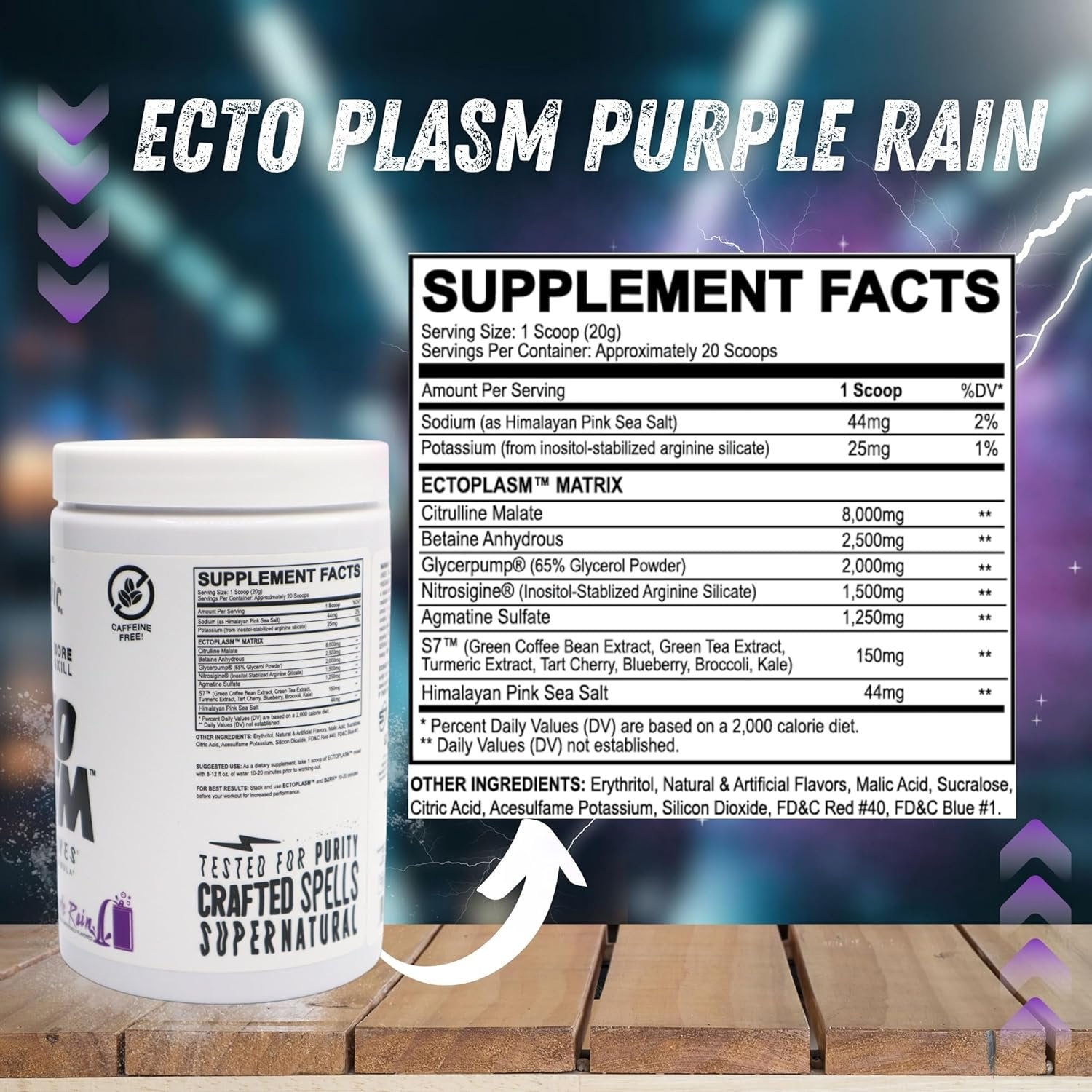 Black Magic Supply Ecto Plasm Nitric Oxide Waves -Supernatural Pump Formula - Non-Stim Pump Pre-Workout - 400g - with Multi-Purpose Key Chain