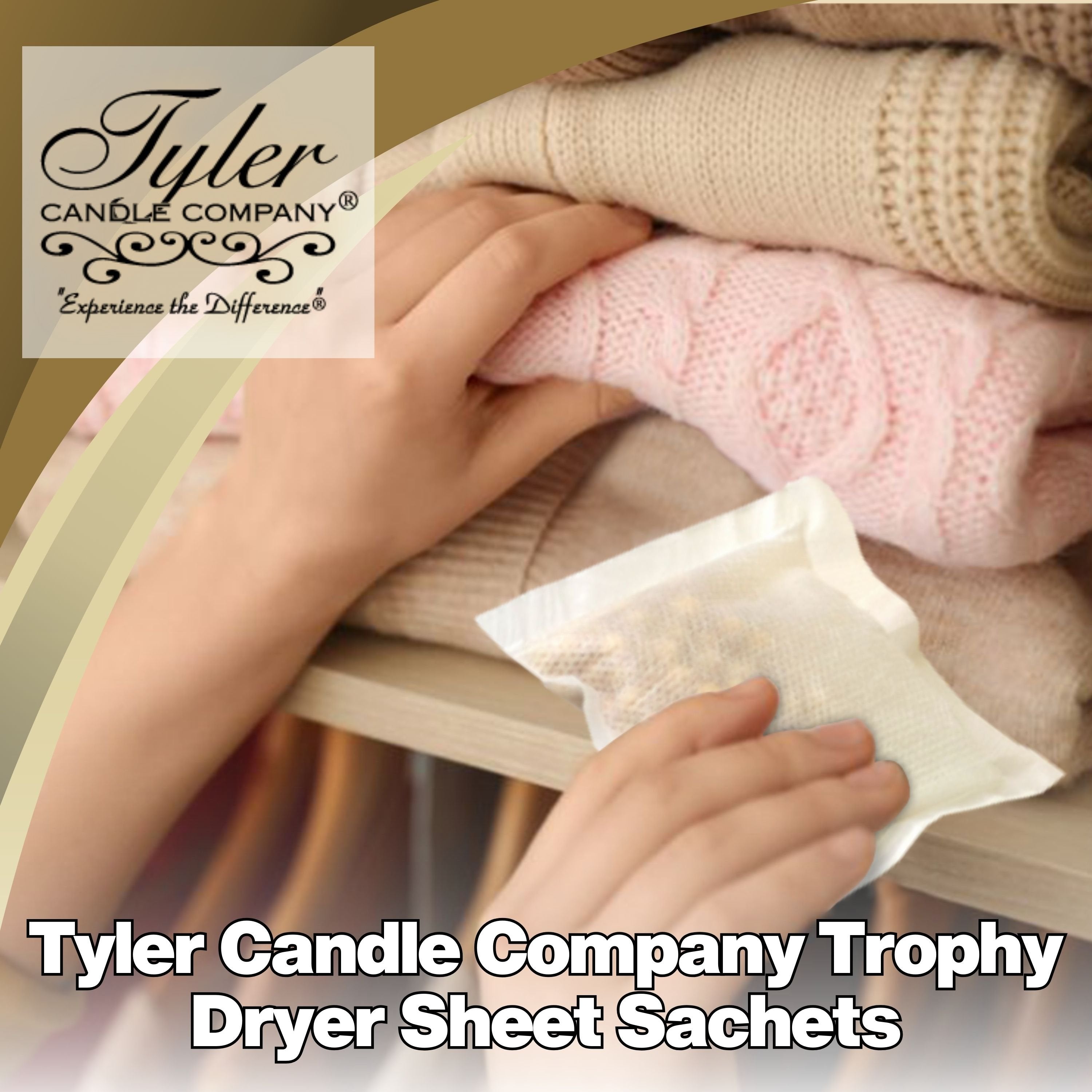 Tyler Candle Company Reusable Glamorous Dryer Sheets - Trophy - 2 Pack of 4 Sachet - with Multi-Purpose Key Chain