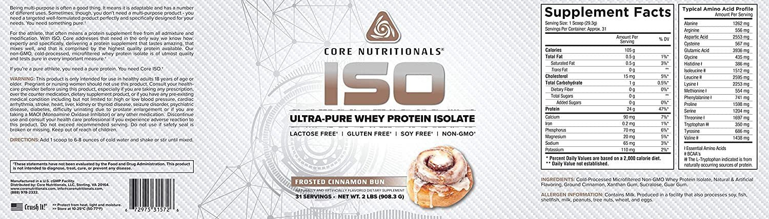 Core Nutritionals Ultra-Pure Isolate Whey Protein