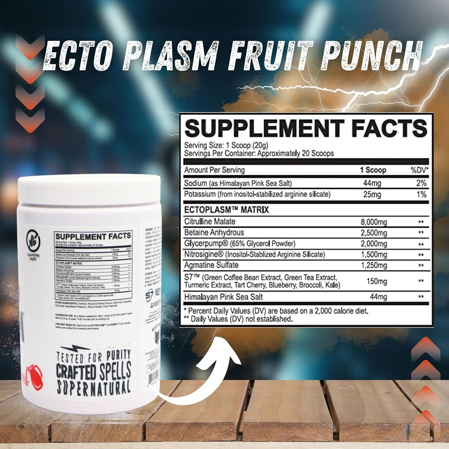 Black Magic Supply Ecto Plasm Nitric Oxide Waves -Supernatural Pump Formula - Non-Stim Pump Pre-Workout - 400g - with Multi-Purpose Key Chain