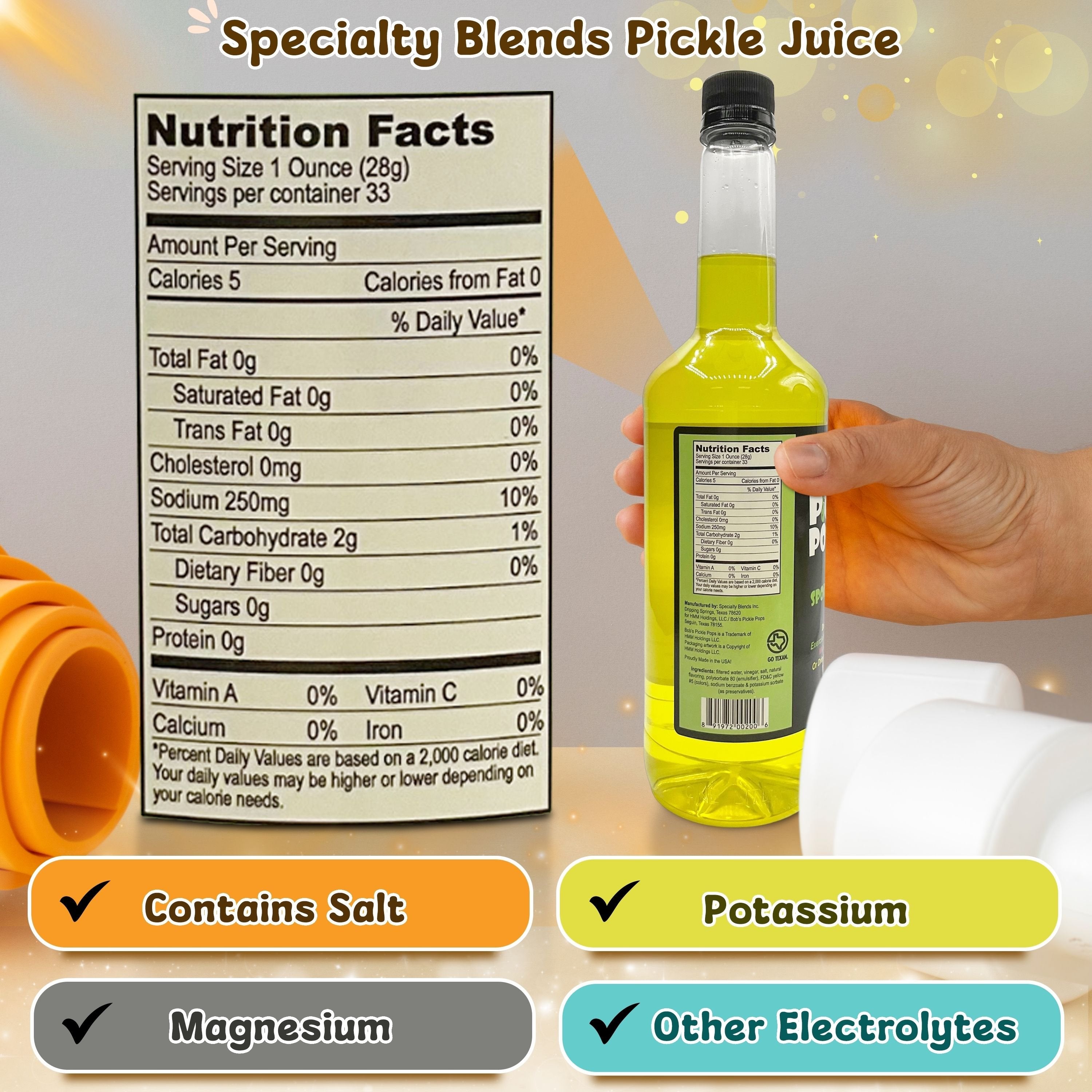 Bobs Pickle Potion - Pickle Juice for Leg Cramps , Freeze Pops, Drink Mixer - Gluten Free, Keto Friendly, Natural Electrolyte Drink - Made in USA - 1L - (Bottle, 1)