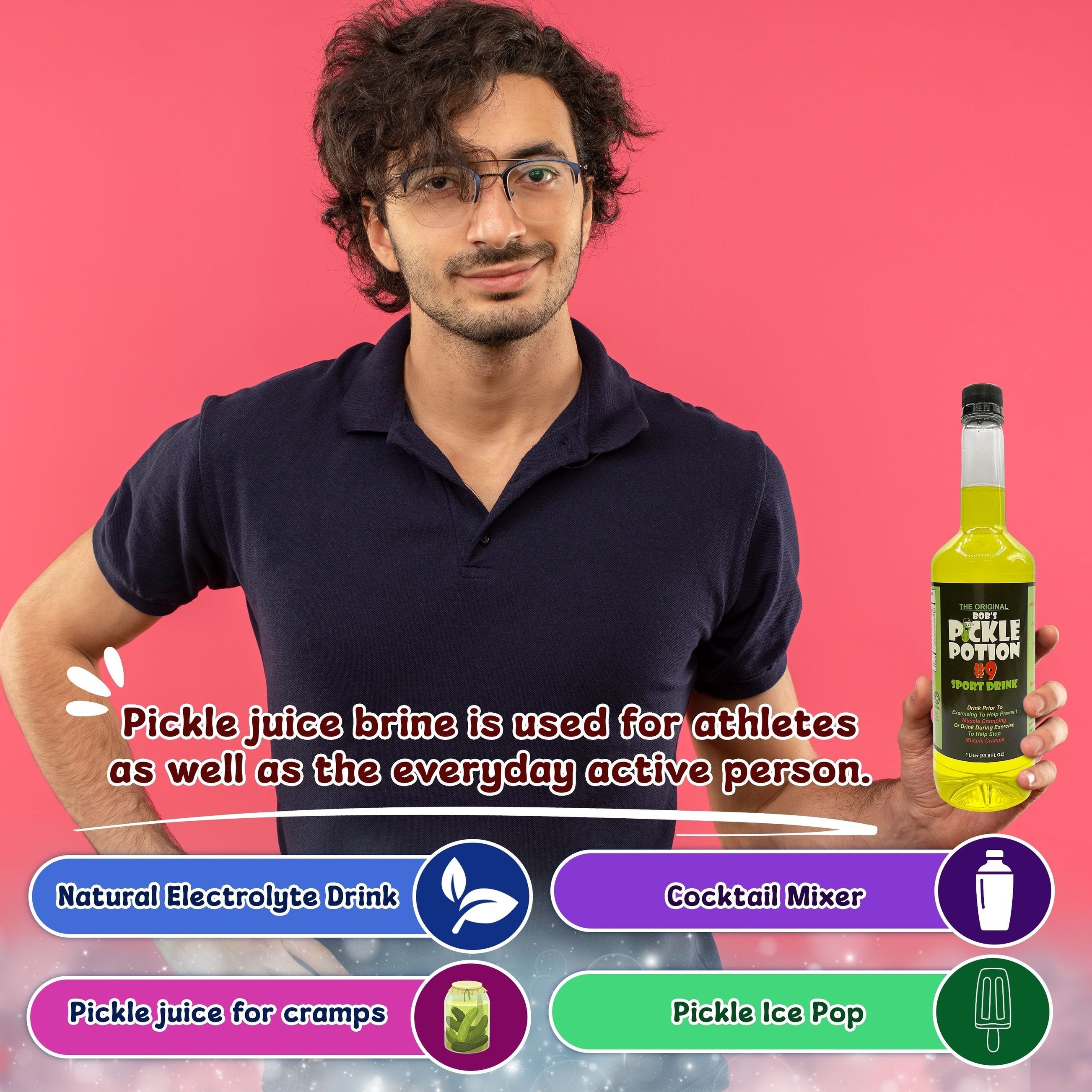 Bobs Pickle Potion - Pickle Juice for Leg Cramps , Freeze Pops, Drink Mixer - Gluten Free, Keto Friendly, Natural Electrolyte Drink - Made in USA - 1L - (Bottle, 1)