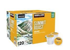 Kirkland Signature Summit Roast Organic Medium Roast Coffee - 120 K-Cup Pods - with Multi-Purpose Key Chain