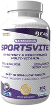 EAS SportsVite High Potency Multivitamin for Athletes | Vitamin & Mineral Nutrient Blend | 2300mg Beta Alanine, 2000mg Carnitine Tartrate | 180 Tablets