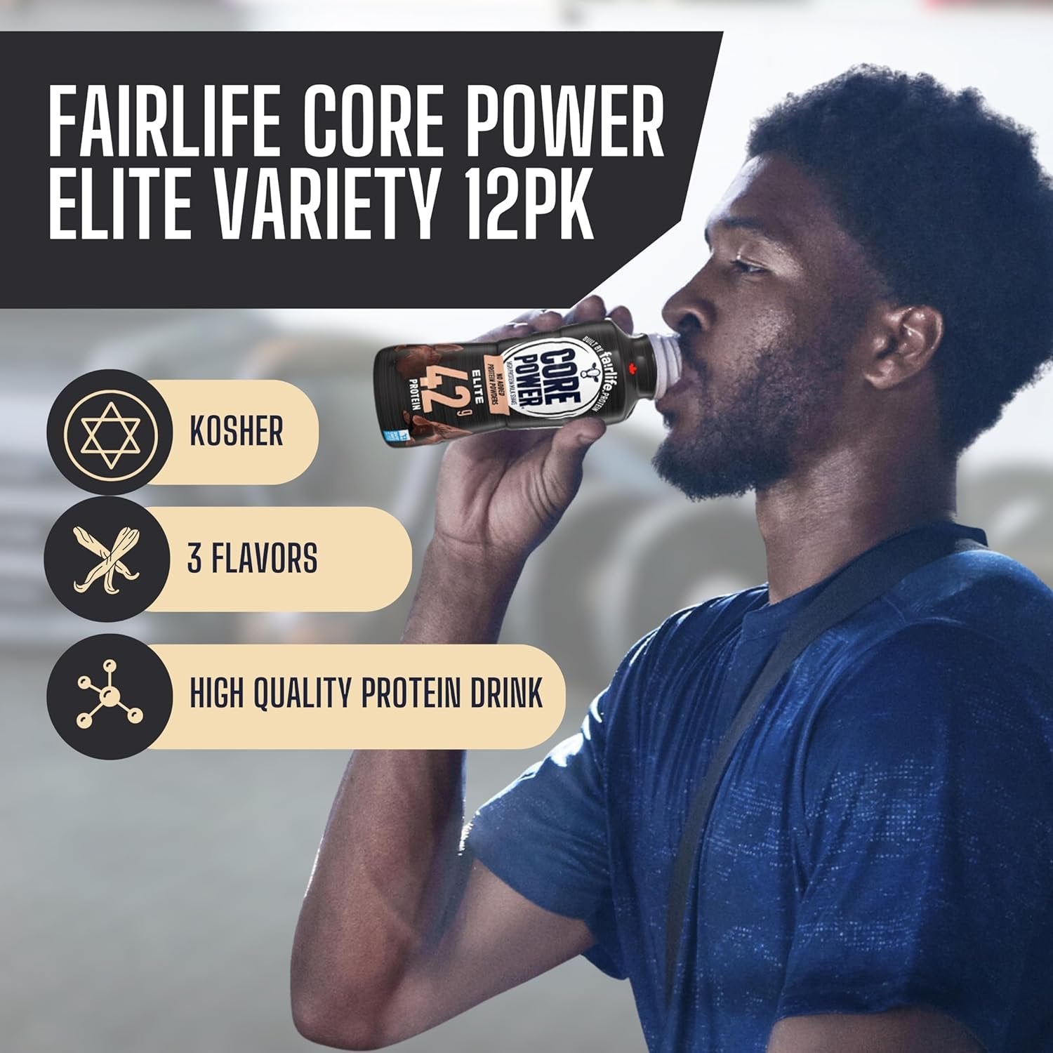 Fairlife Core Power Elite 42g High Protein Milkshake - Chocolate, Strawberry, Vanilla - Ready to Drink - 14 Fl Oz (Pack of 12)