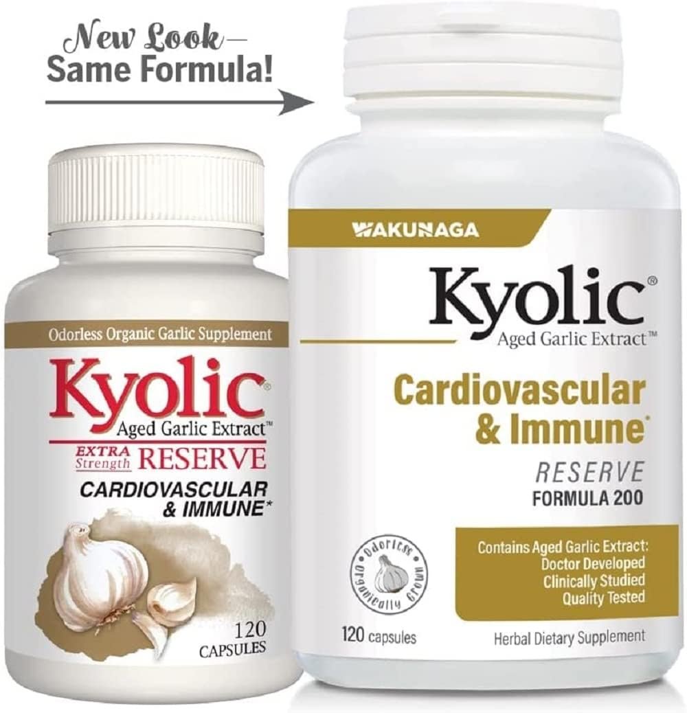 Kyolic Aged Garlic Extract Cardiovascular and Immune Reserve Formula 200 - Extra Strength - 120 capsules