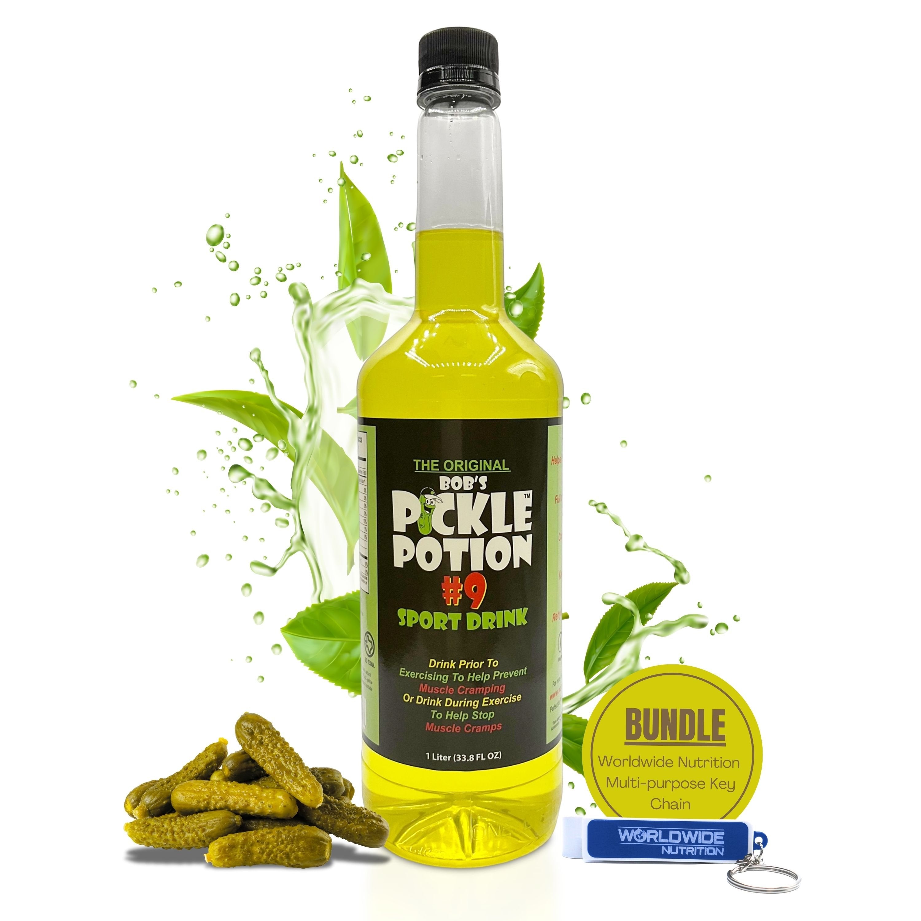 Bobs Pickle Potion - Pickle Juice for Leg Cramps , Freeze Pops, Drink Mixer - Gluten Free, Keto Friendly, Natural Electrolyte Drink - Made in USA - 1L - (Bottle, 1)