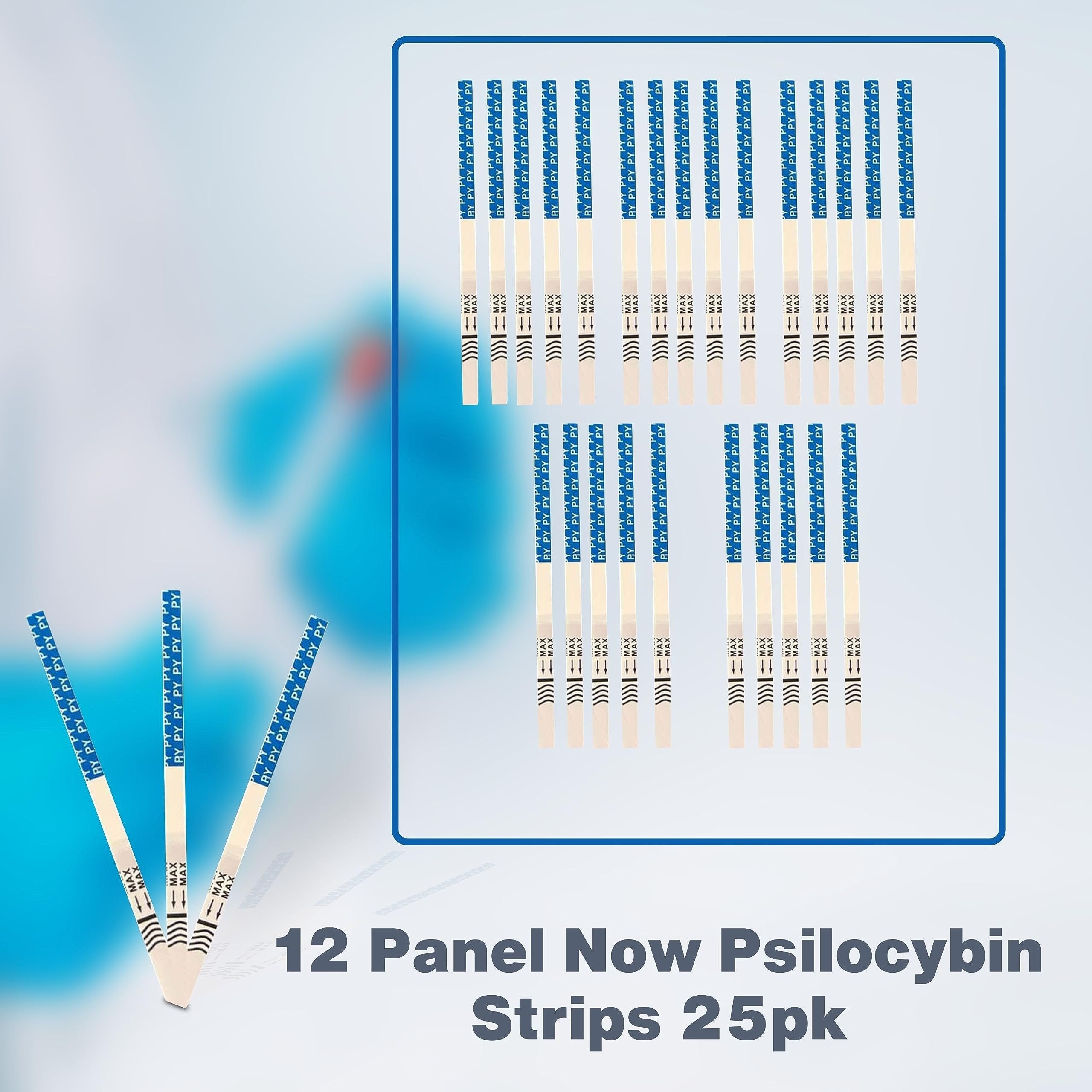Psilocybin Strips - 80 Hour Detection Time, Rapid Detection with High Sensitivity, Instant Read, Results Within 5 Minutes - 25 Pack with Bonus Multi-Purpose Worldwide Nutrition Key Chain