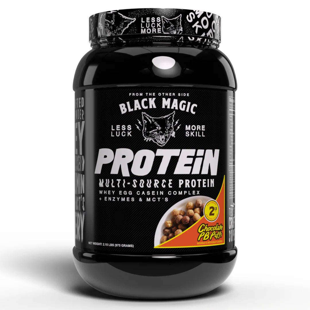 Black Magic Multi-Source Protein Powder – Whey Isolate, Egg Whites, Casein, MCTs – Muscle Growth & Recovery – High-Absorption Blend for Athletes