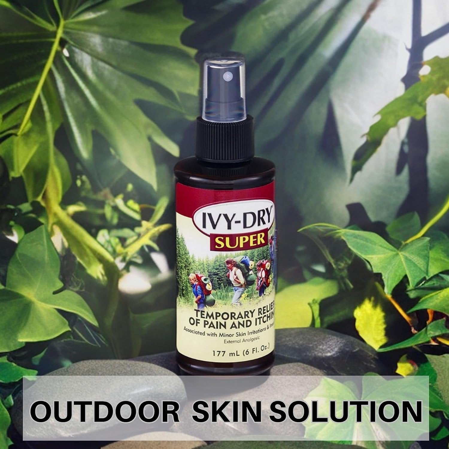Ivy - Dry Super Itch Relieving Spray for Skin Irritation and Insect Bites - Relief of Pain and Itching - 1 Pack of 6 oz with Multi-Purpose Keychain