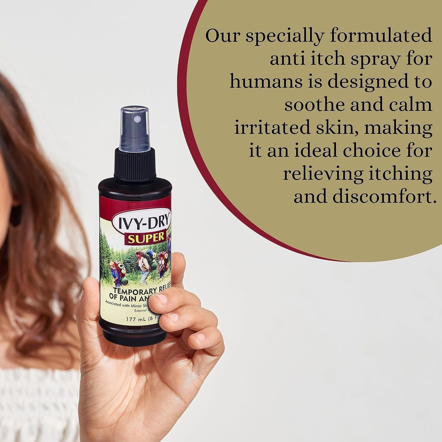 Ivy - Dry Super Itch Relieving Spray for Skin Irritation and Insect Bites - Relief of Pain and Itching - 1 Pack of 6 oz with Multi-Purpose Keychain