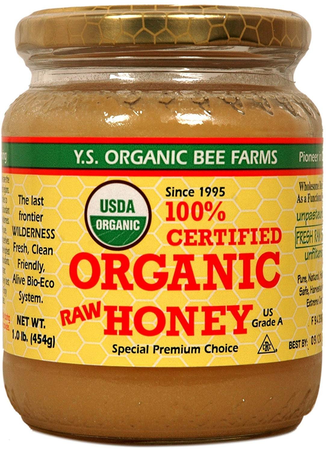 Y.S. Eco Bee Farms 100% Certified Organic Raw Honey 1 lb (454 grams) Paste (3)
