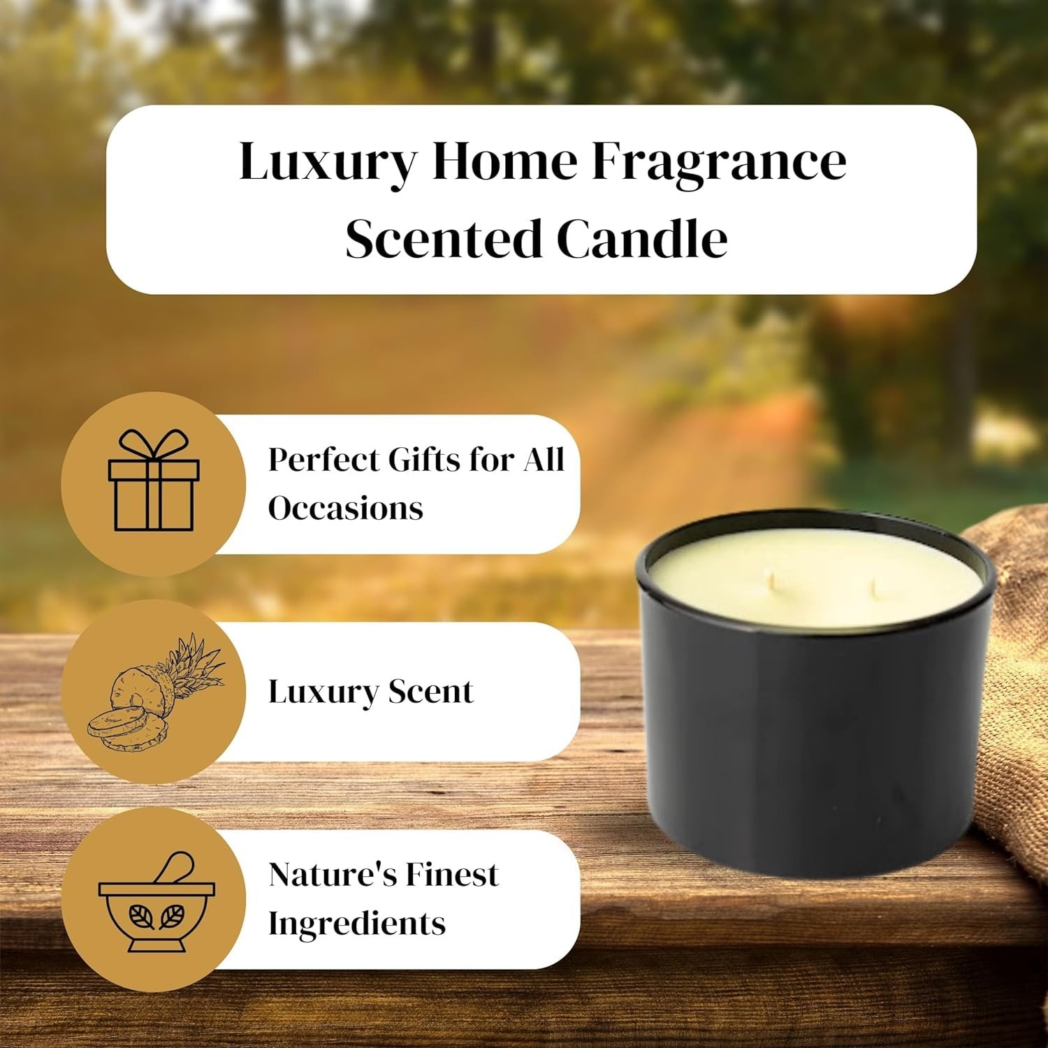 Worldwide Nutrition Bundle: Tyler Candle Company High Maintenance Glossy Black Stature Candle - Home Fragrance Scented Candle - 16 Oz, 2 Wick Candle Stature Model Home Decor and Keychain