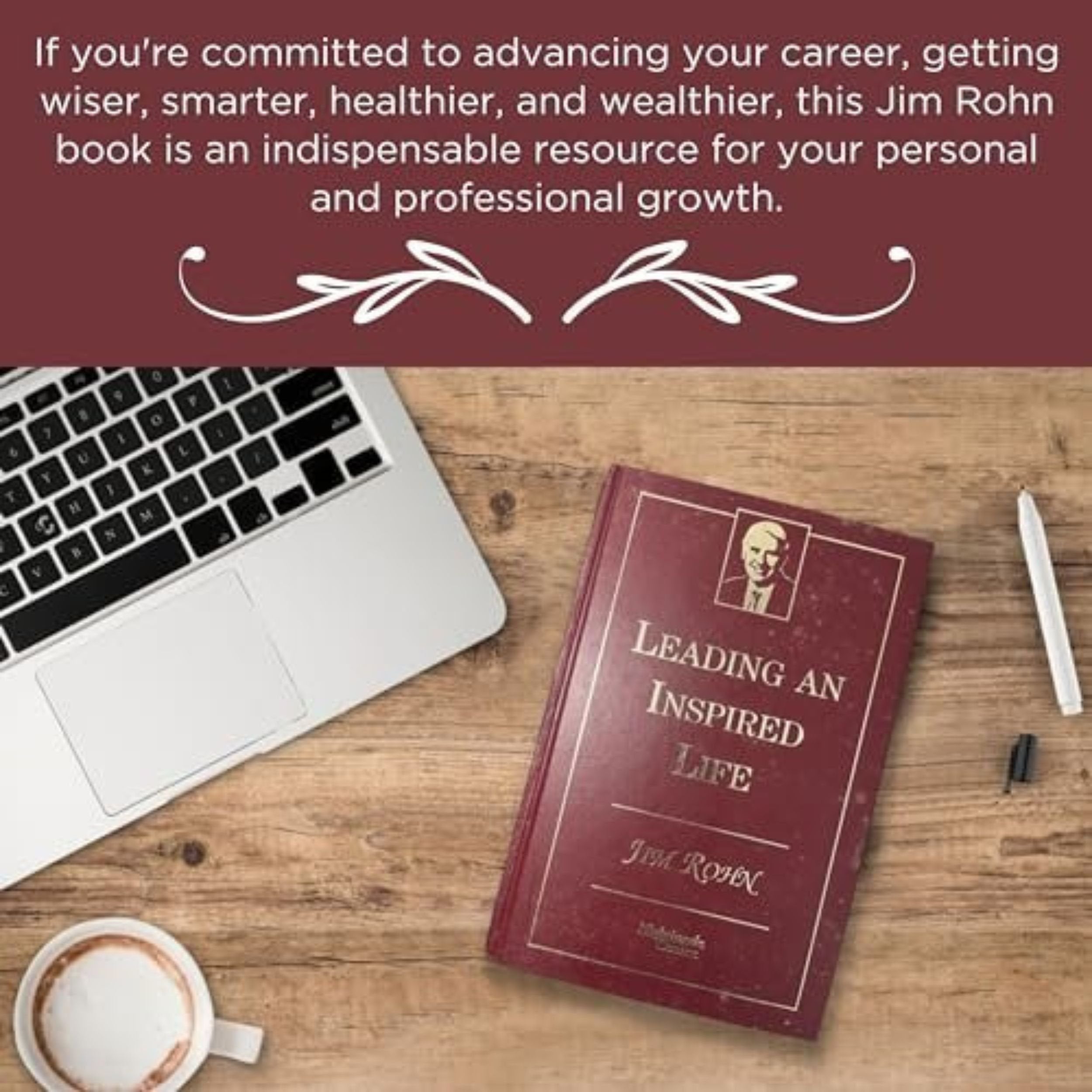 Leading an Inspired Life - Jim Rohn's Transformative Wisdom and Timeless Legacy Influential Book and Multi-Purpose Key Chain