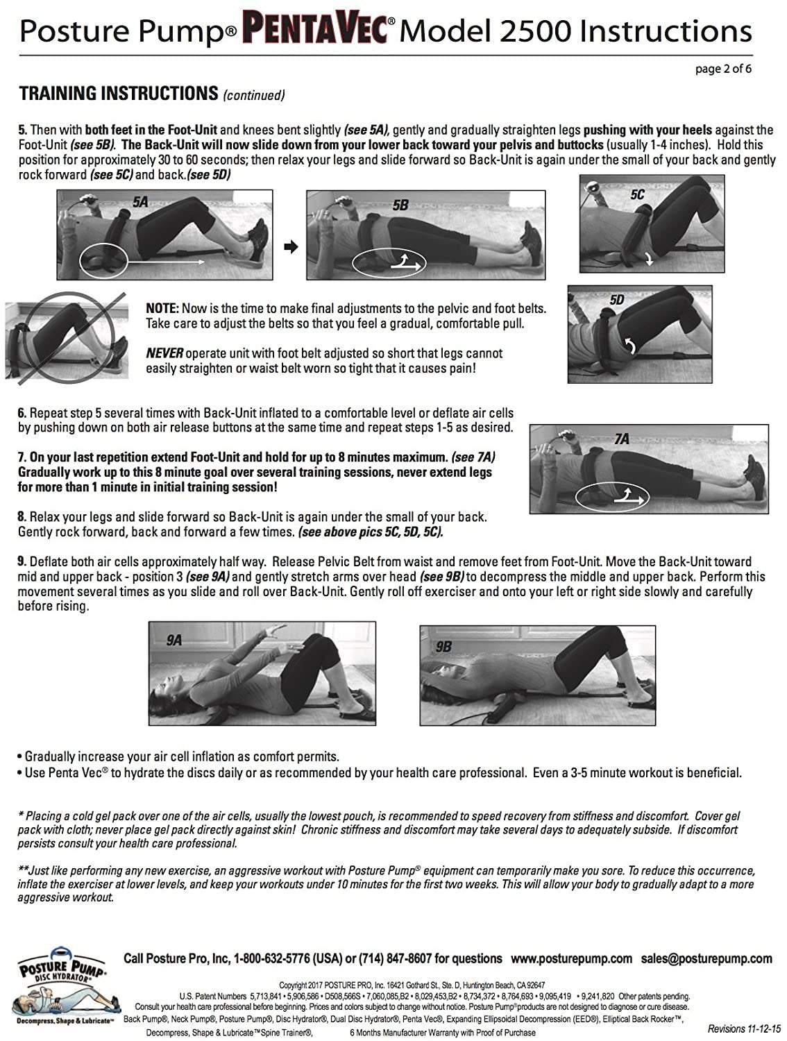 Posture Pump® Relief for Sciatica and Low Back Pain - Penta Vec® Model 2500