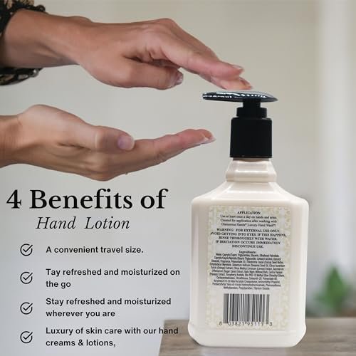 Tyler Diva Hand Lotion - Scented and Small Hand Lotion For Dry Hands with Moisture-Boosting Skin - 8 Oz Travel Size Luxury Hand Lotion with Multi-Purpose Key Chain