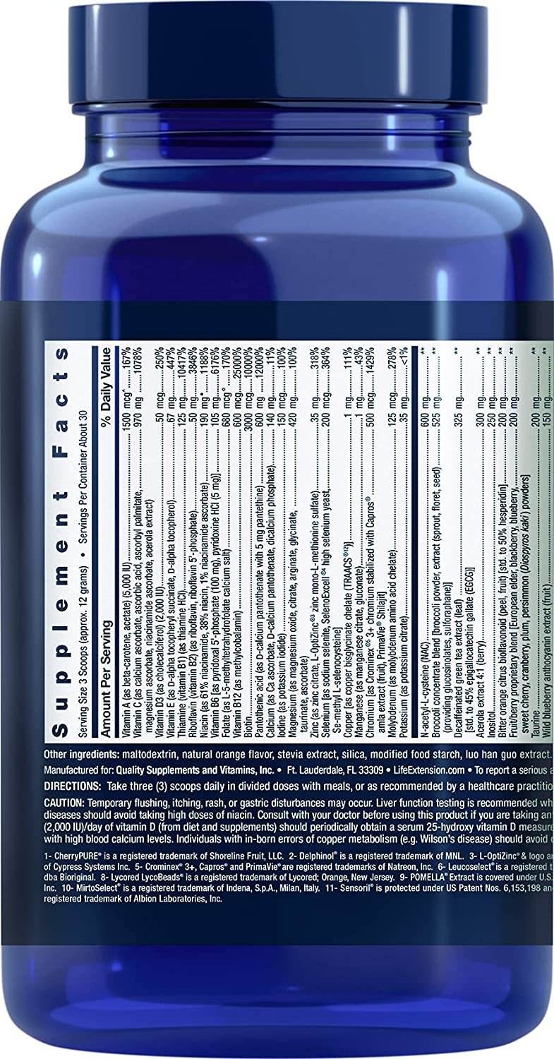 Life Extension (Multi-Vitamin) Powder, 12.70 Ounce, 360 g (0.79 lb)