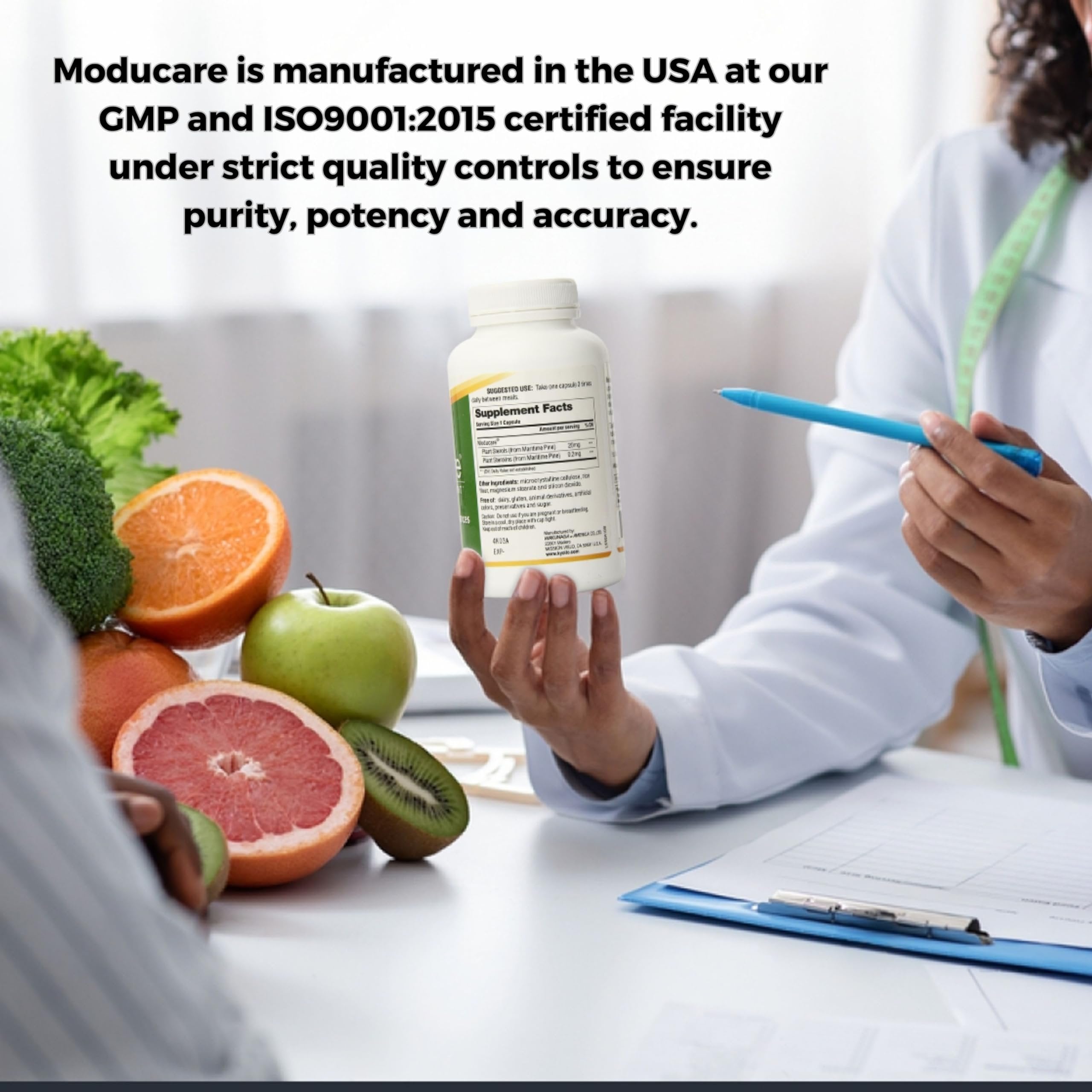 Moducare Daily Immune Support, Plant Sterol Dietary Supplement, 180 Vegetarian Capsules with Keychain