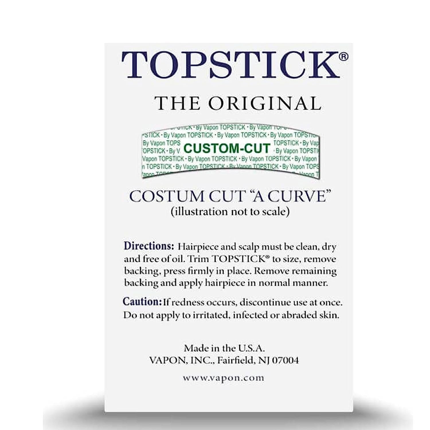 Vapon Topstick The Original Custom Cut "A Curve" Men's Grooming Tape - 50 Strips Box with Bonus Worldwide Nutrition Multi Purpose Key Chain